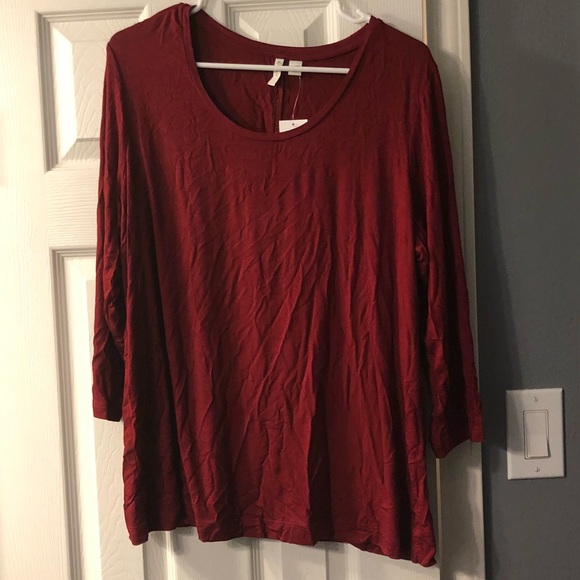 Maroon 3/4 sleeve tee - Picture 1 of 3